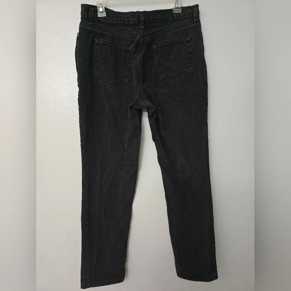 Vintage Y2K Jeans Women's Size 14 Tall Faded Glory Black Denim Mom Made In USA - Picture 3 of 9